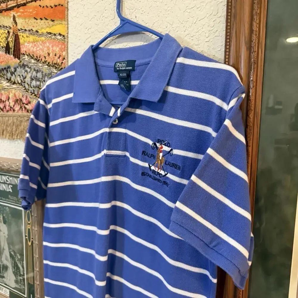 Vintage Polo Ralph‎ Lauren Rugby Horse Designer Shirt Size Boys XL Men’s Small